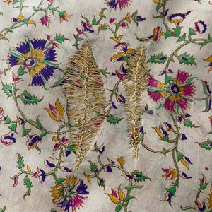 Embroidered Leaves: Silk, Cotton or Linen